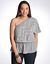 Full figure sequin zig zag one shoulder top