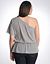 Full figure sequin zig zag one shoulder top