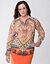 Lane Collection scarf print utility blouse