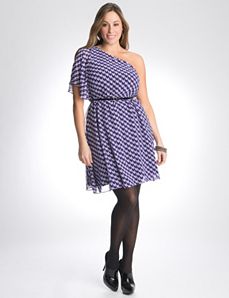 Full Figure One Shoulder Dress by Lane Bryant