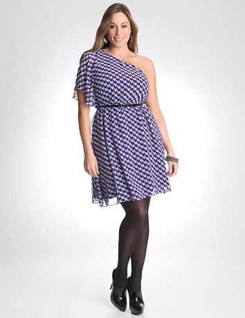Full Figure One Shoulder Dress by Lane Bryant