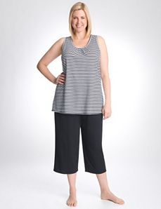Striped tank & crop sleep set