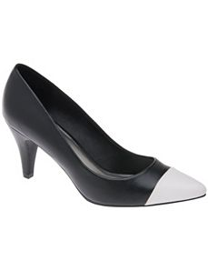 Wide Width Pointed Cap Toe Pump by Lane Bryant