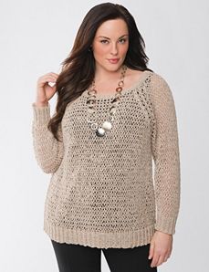 Lane Collection open knit pullover sweater