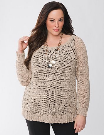 Lane Collection open knit pullover sweater