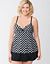 Zig zag swim tank with built in balconette bra