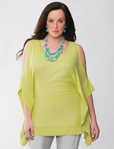 Lane Collection cold shoulder poncho