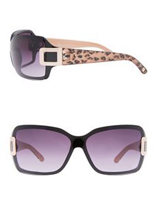 Rimless animal print sunglasses