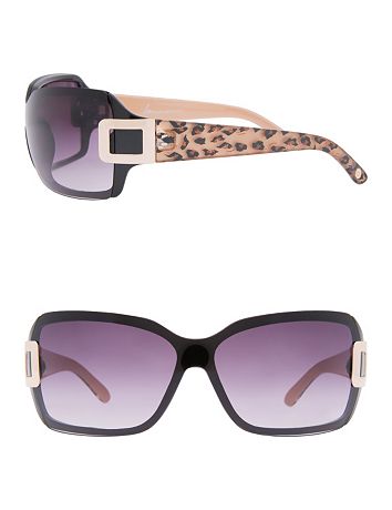 Rimless animal print sunglasses