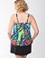 Leaf print swim tank with built in balconette bra