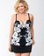 Floral swim tank with built in plunge bra