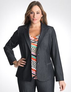 Refined denim suit jacket