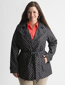 Polka dot trench coat