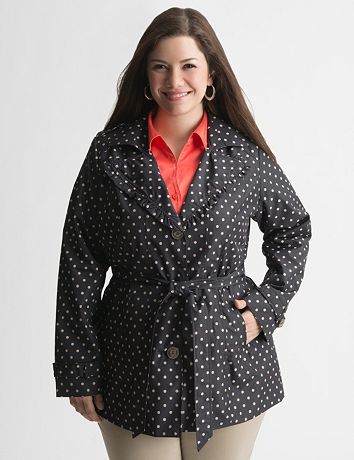 Polka dot trench coat