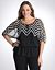 Full figure sequin chevron blouse