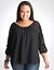 Plus Size Shimmer dot sheer blouse by DKNY JEANS