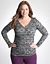 Shirred lace print top by DKNY JEANS