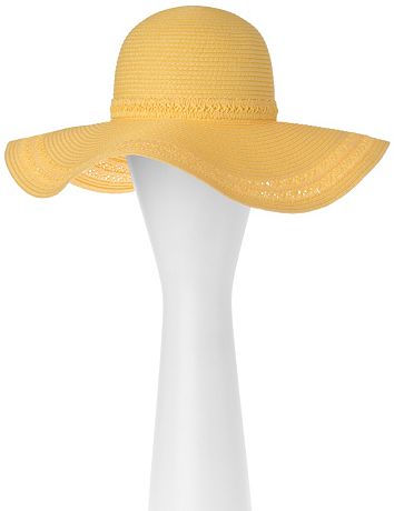 Floppy hat with macram&eacute; trim by Lane Bryant