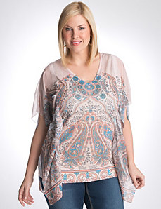Studded paisley poncho by Seven7