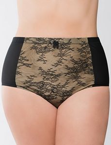 Bold lace high waist brief panty by Cacique
