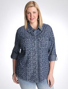 Full Figure Paisley Shirt by Seven7