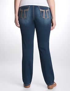 Embellished sateen skinny jean by Seven7
