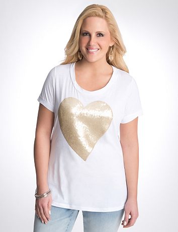 Sequin heart tee by Seven7