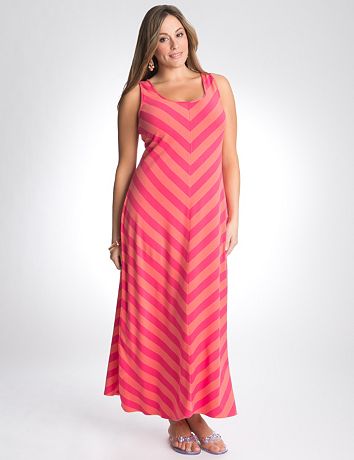 Plus size chevron maxi dress by Lane Bryant