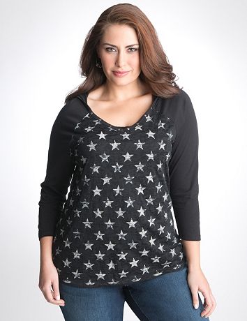 Star burnout hoodie by Lane Bryant