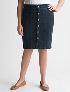 Plus Size Denim Skirt
