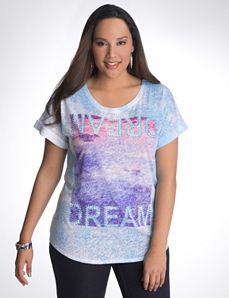 Full Figure Burnout Tee by Lane Bryant