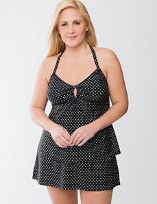 Polka dot keyhole tankini top by Cacique