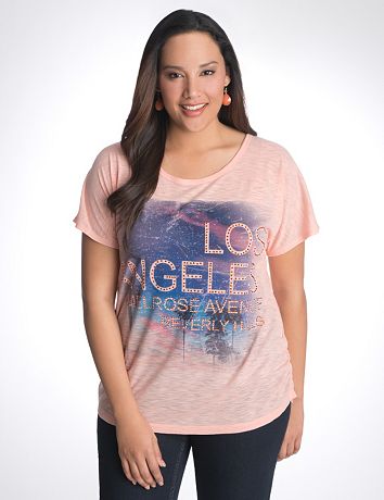 Plus Size Los Angeles Shirred Side Tee