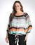Full figure tie front striped blouse