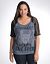 Studded skull lace shoulder tee