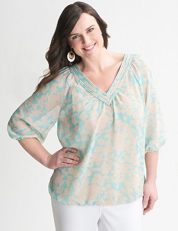 Floral bubble hem blouse