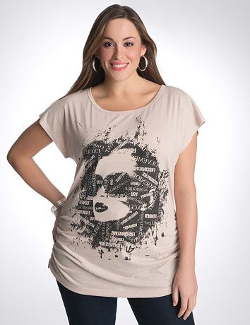 Full Figure Shirred Tee
