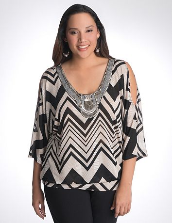 Embellished chevron top by Lane Bryant