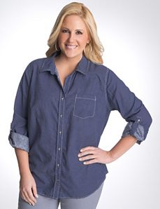 Star print chambray top by DKNY JEANS