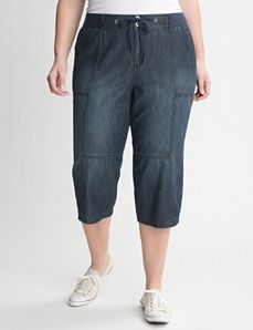 Knit waistband capri