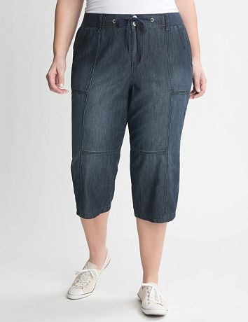 Knit waistband capri