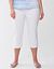 Full figure white denim capri