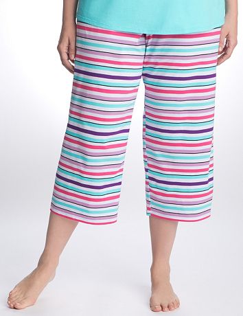 Striped cropped sleep pant
