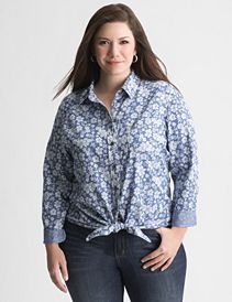 Floral tie front shirt by Seven7