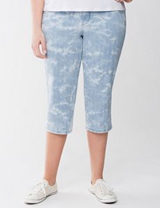 Tie dye denim capri
