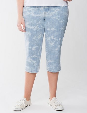 Tie dye denim capri