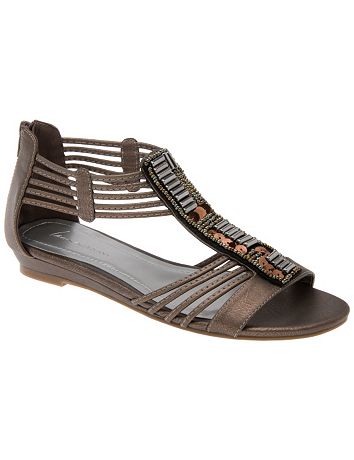 Wide Width Sequin Gladiator Sandal by Lane Bryant | Lane Bryant
