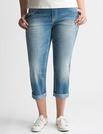 Rolled cuff denim crop by Seven7
