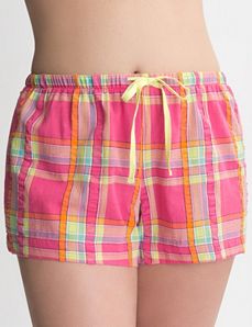 Plaid woven sleep short