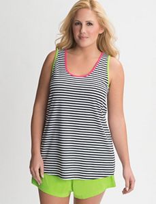 Striped tank sleep set